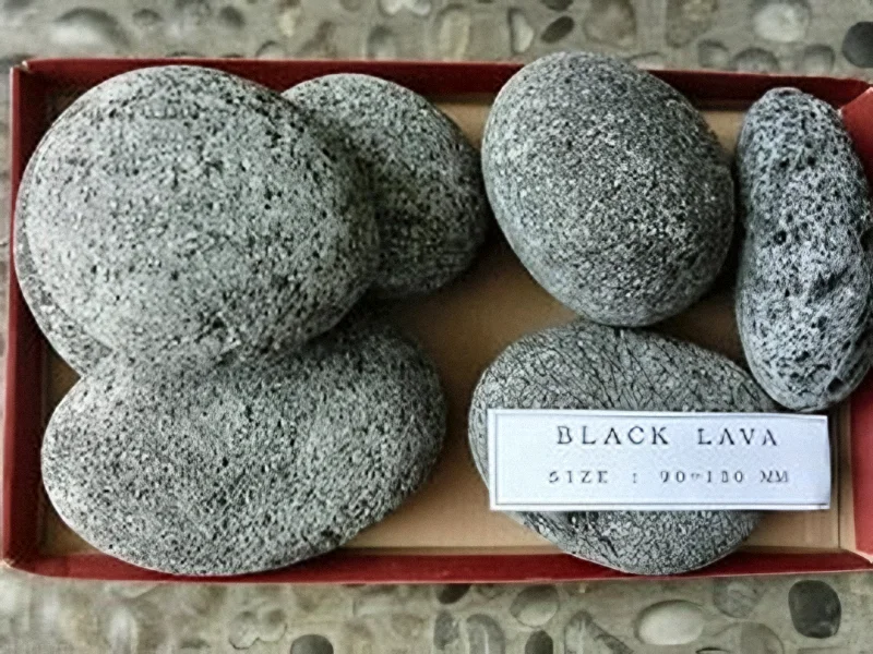 Black lava stones, 90-130 mm grade