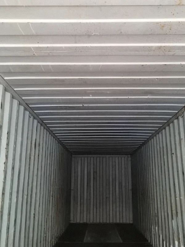 Inside of the empty 40-foot container before loading