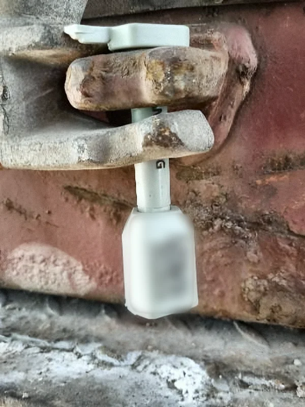Security seal fitted to the container door after loading